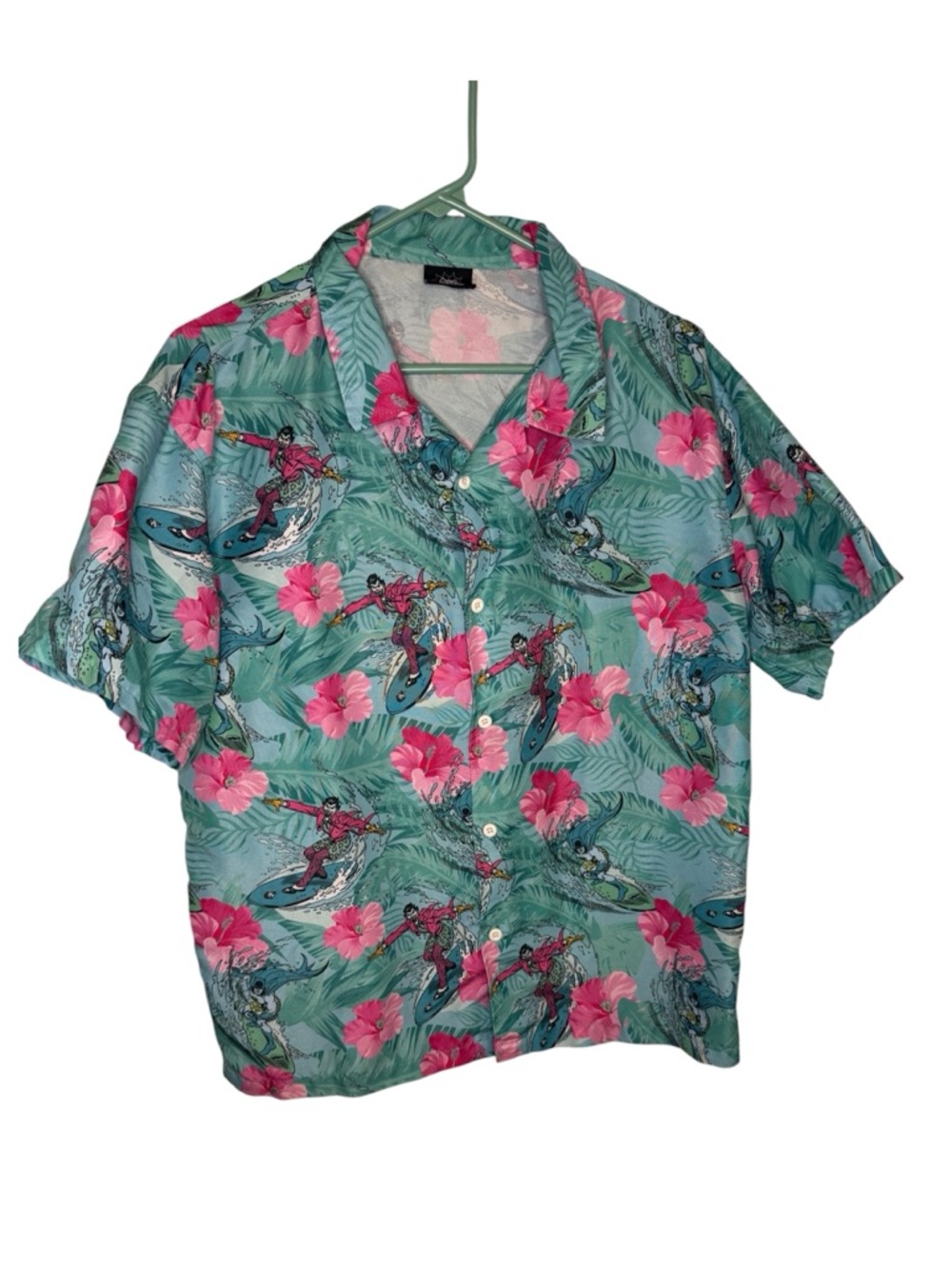 Batman Classic TV Series Surfing Joker & Batman Aloha Hawaiian Shirt Medium